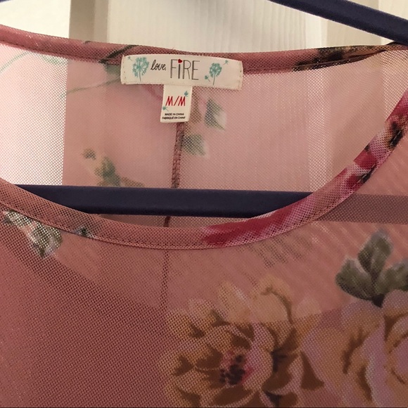 Sheer pink floral with slip underneath dress - Picture 2 of 2